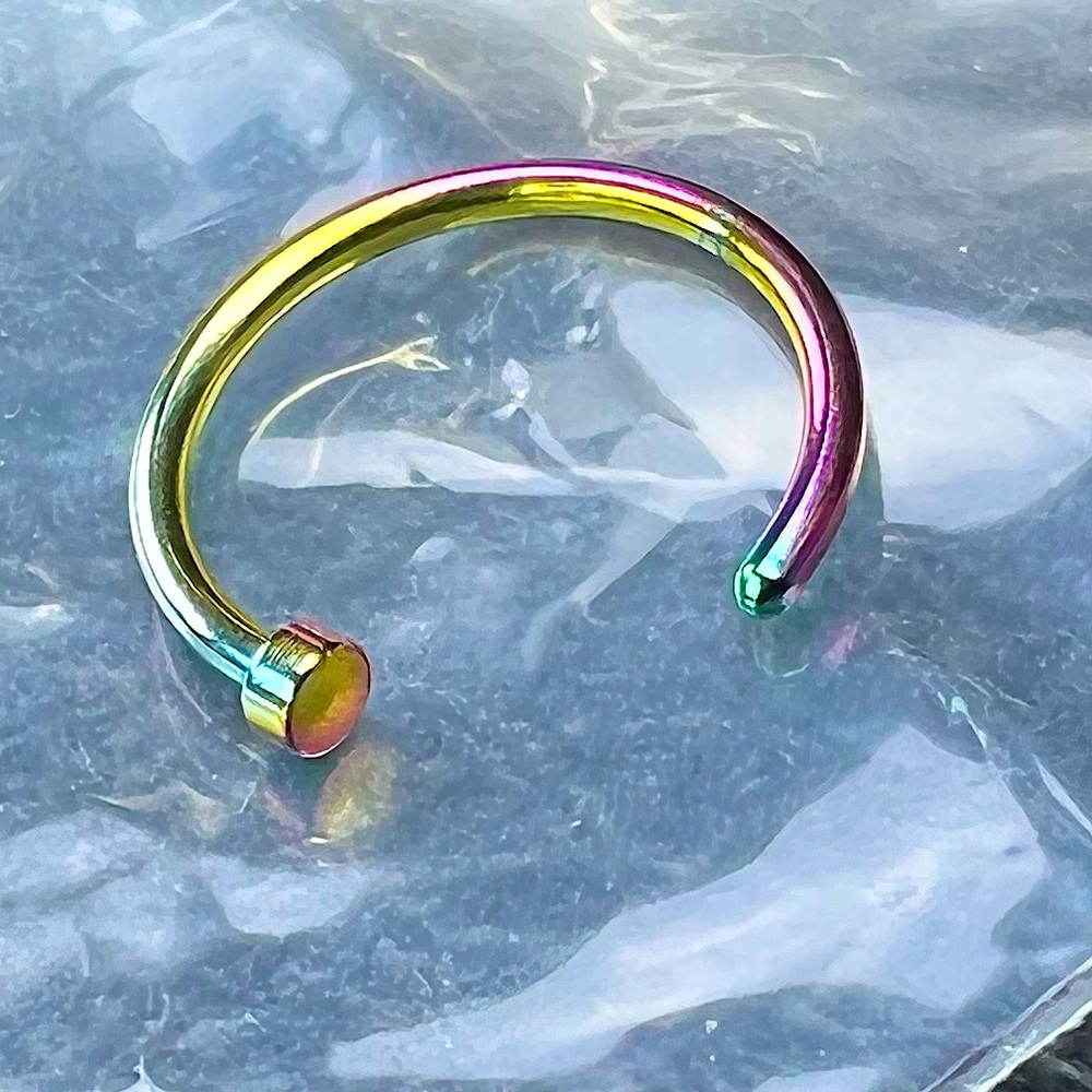 Rainbow FAUX Piercing Lip Nose Ear Cuff Type Jewelry Accessory NEW Streetwear